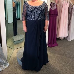 Cameron Blake Mother of the Bride Navy Dress